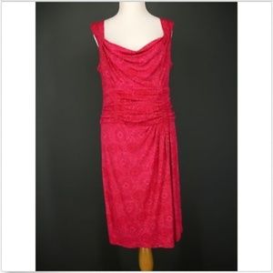 NANETTE LEPORE Dress 12 Pink Floral Knit Rayon